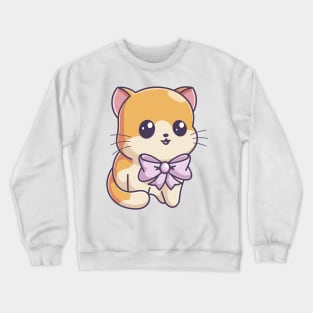 Cute kitten wearing a bow tie Crewneck Sweatshirt